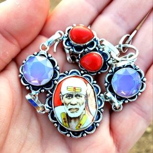 New Magical Fancy Glass Milky Opal Silver Bracelet